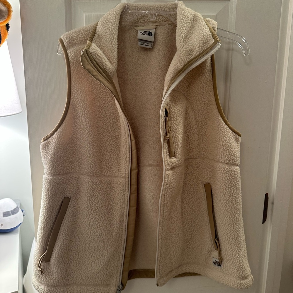 The North Face Cream Fleece Vest